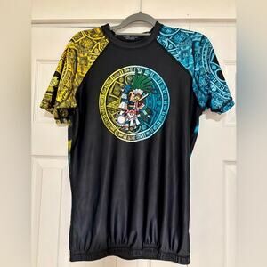 Raven Fightwear Men's Huitzilopochtli Aztec Short Sleeve Rash Guard Size Large